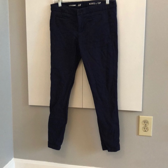 Gap super skinny navy khakis size 2 textured - Picture 2 of 3